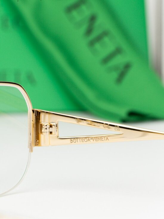 Bottega Veneta Women Eyeglasses Gold Demo Pilot BV1067O 002 NEW AUTHENTIC main image 5